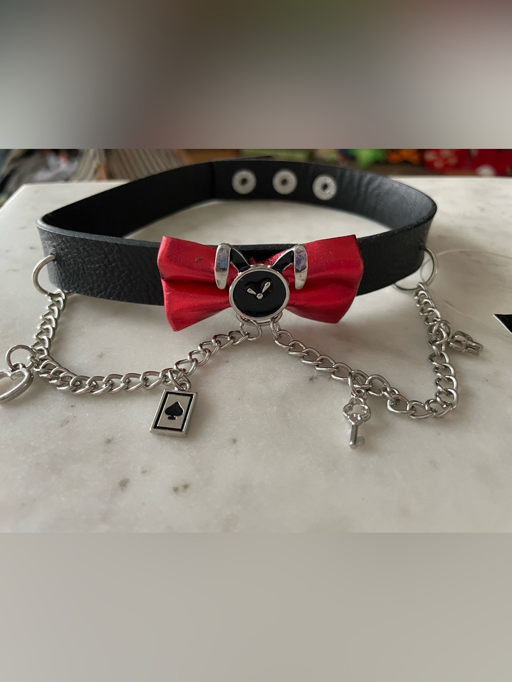NWT - Alice in Wonderland Style Hare Choker Necklace w/ Snap closure